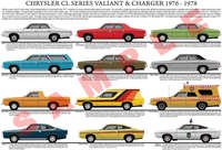 Chrysler CL series Valiant model chart poster