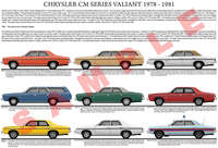 Chrysler CM series Valiant series model chart poster