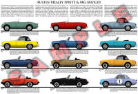 Austin-Healey Sprite & MG Midget poster MK1 MK2