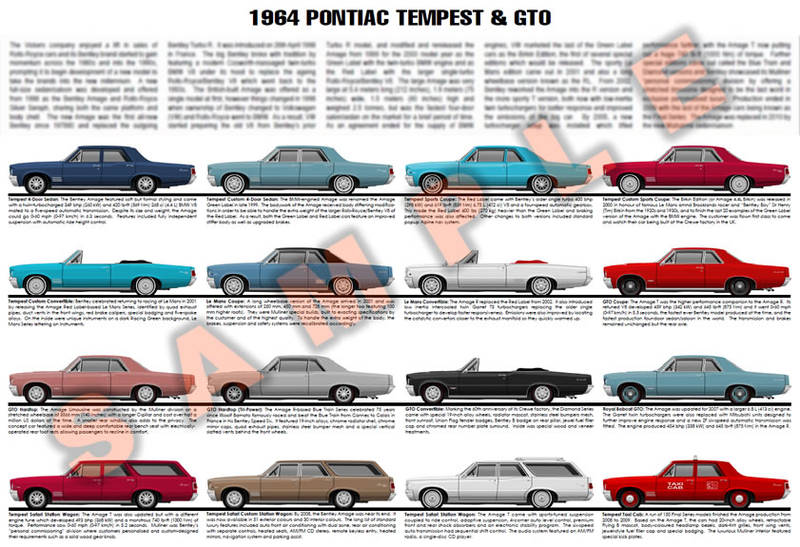 1964 Pontiac Tempest Le Mans GTO poster Safari model chart R