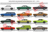 Holden HQ Kingswood series model chart 1971-1973 poster